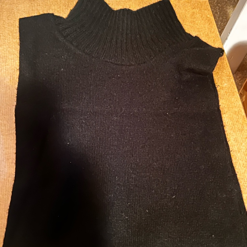 Neiman Marcus Japanese Black Acrylic Turtleneck Top